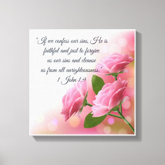 Christian Poster 1 John 1:9 Canvastryck (Framsida)