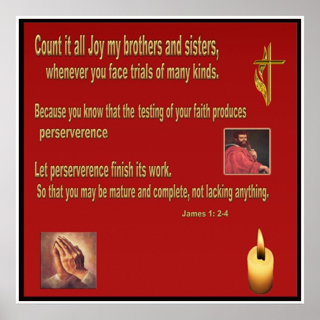Christian poster Bok av James 1 (Framsidan)
