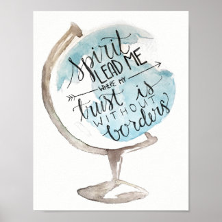 Christian poster, hilllåt, globe art poster