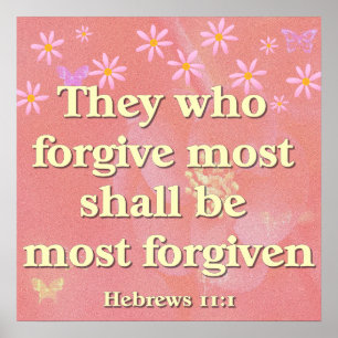 Christian Poster med Bible Verse Hebrews 11:1Chri