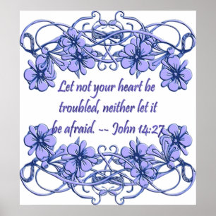Christian Poster med Bible Verse John 14:27