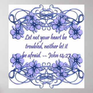 Christian Poster med Bible Verse John 14:27