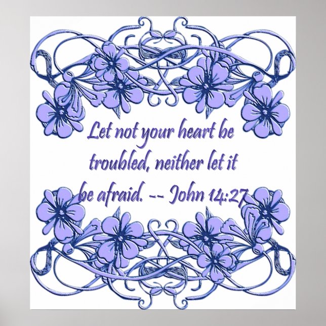 Christian Poster med Bible Verse John 14:27 (Framsidan)