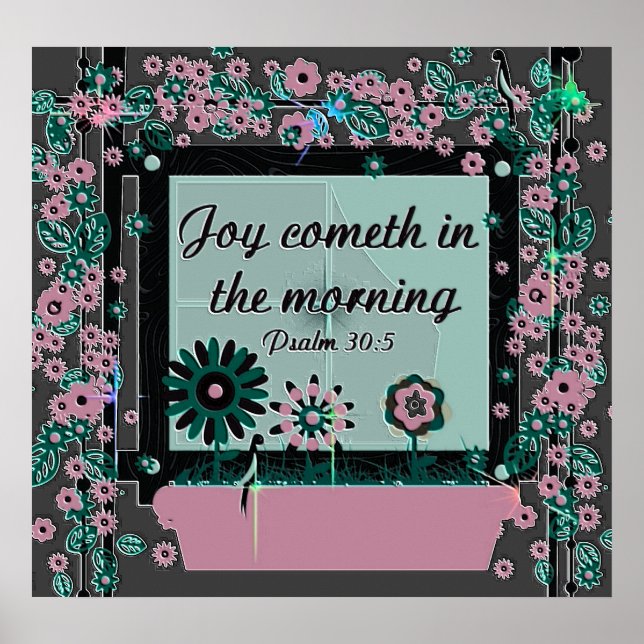 Christian Poster med Bible Verse Psalm 30:5 (Framsidan)