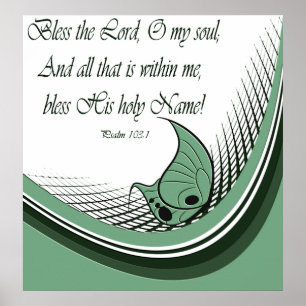 Christian Poster med Bible Verse - Psalms
