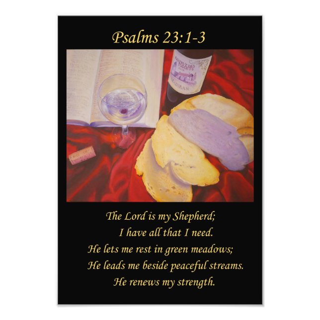 Christian poster Psalm 23 The Lord is my Shepherd. (Framsidan)