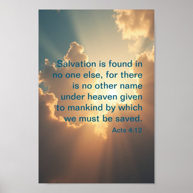 Christian Poster | Rättsakter 4:12 "Inga andra Nam (Framsidan)