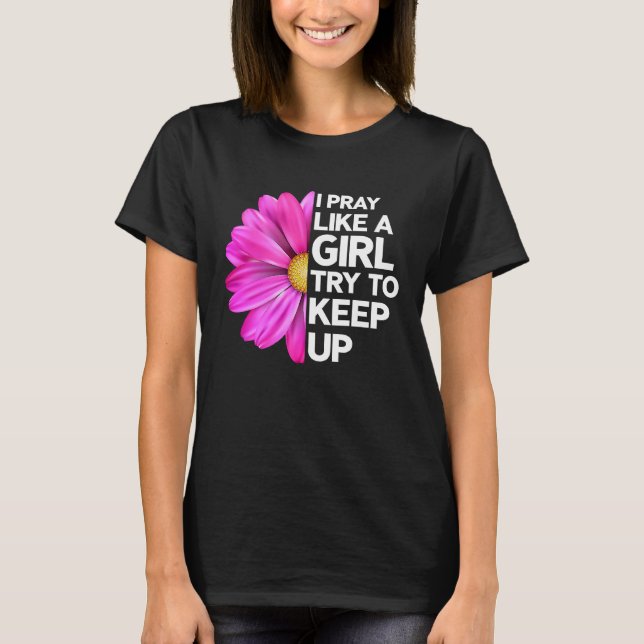 Christian Prayer Flower Jesus Gud Church Believers T Shirt (Framsida)