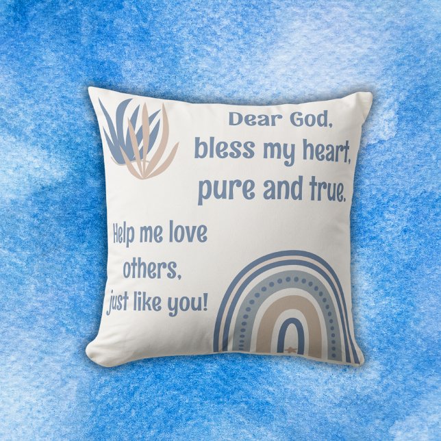Christian Prayer för barn Blue & White | Kudde (Skapare uppladdad)