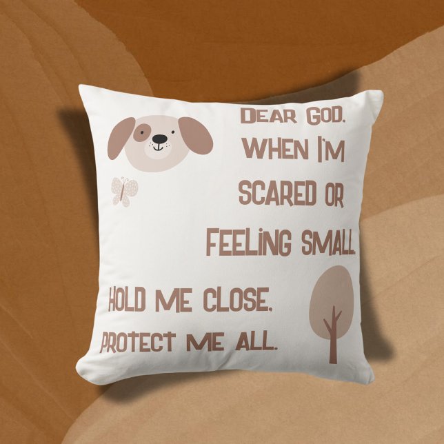 Christian Prayer för barn Brown & White | Kudde (Skapare uppladdad)