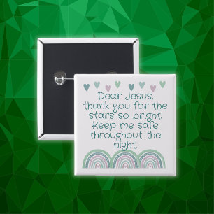 Christian Prayer för barn Grönt & Rosa   Knapp