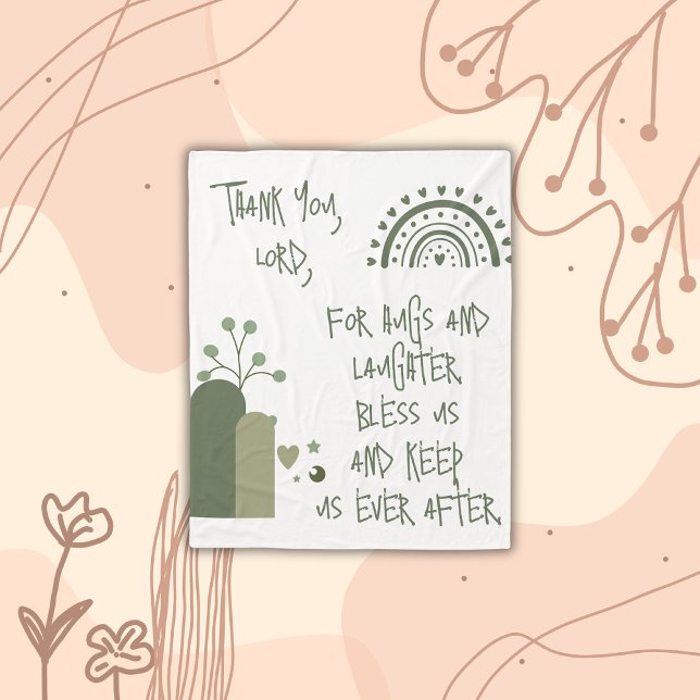 Christian Prayer för barn Oliv grönt | Fleecefilt (Skapare uppladdad)