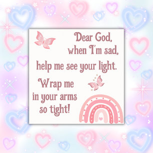 Christian Prayer för barn Rosa Poster