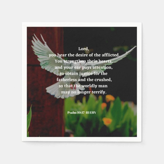 Christian Prayer for Comfort Psalm 10:17-18 Bible Pappersservett (Framsidan)