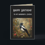 Christian Prayer för Friend Birthday Magpie Bird Helgkort<br><div class="desc">Christian Prayer för Friend Birthday med en vacker magpaj</div>