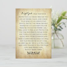 Christian Prayer for Protection Flat Card