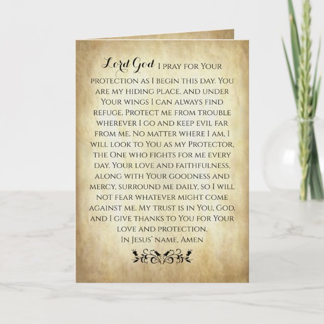 Christian Prayer for Protection Kort (Framsida)