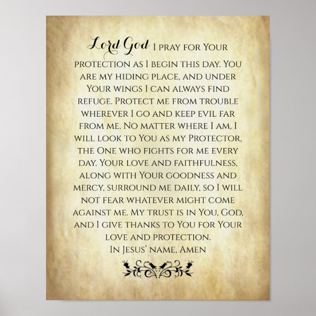 Christian Prayer for Protection Poster (Framsidan)