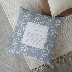 Christian Prayer Gift Romans 15:13 Grått Blommigt Kudde