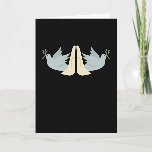 Christian Prayer Händer Peace Doves Kort (Framsida)