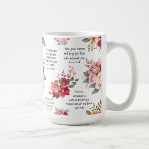 Christian PRAYER Peach Blommigt Kaffemugg
