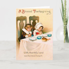 Christian Prayer Puritan Thanksgiving Dinner Helgkort