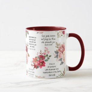 Christian PRAYER SCRIPTURES Floral Mugg
