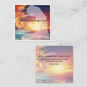 Christian Prayer Sunset Himlar Heavens Fyrkantigt Visitkort