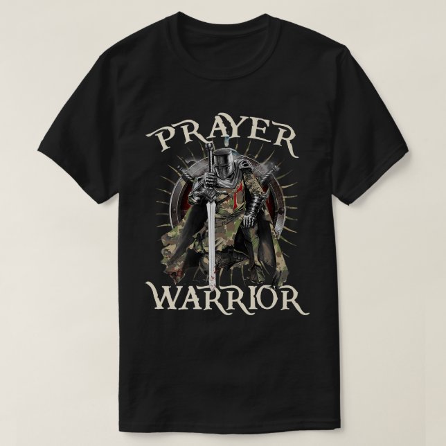 Christian Prayer Warrior Grönt Camo Kor Religiou T Shirt (Design framsida)