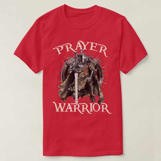 Christian Prayer Warrior Grönt Camo Kor Religiou T Shirt (Design framsida)