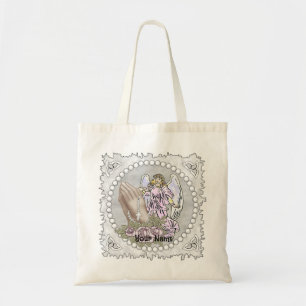 Christian Praying Rosary Angel Tote Bag Tygkasse