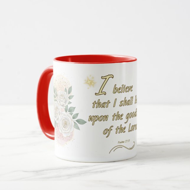 Christian Psalm 27:13 Coffee Mug Mugg (Framsida vänster)