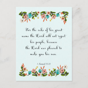 Christian Quote Art - 1 Samuel 12:22 Vykort