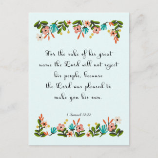 Christian Quote Art - 1 Samuel 12:22 Vykort