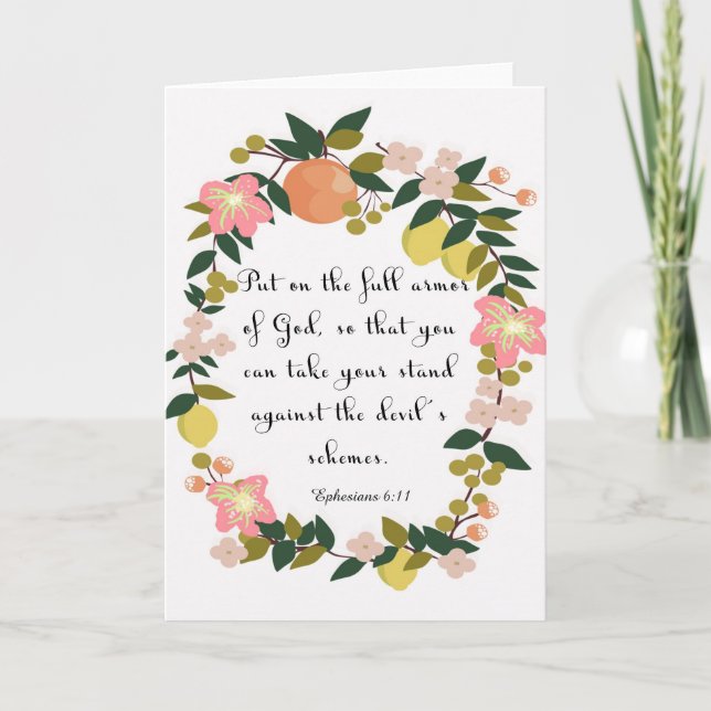 Christian Quote Art - Ephesian 6:11 Helgkort (Framsida)
