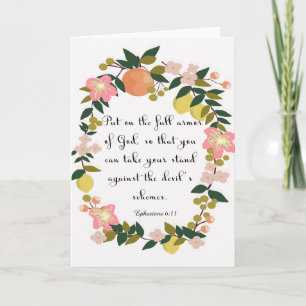 Christian Quote Art - Ephesian 6:11 Helgkort