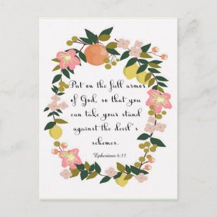 Christian Quote Art - Ephesian 6:11 Vykort