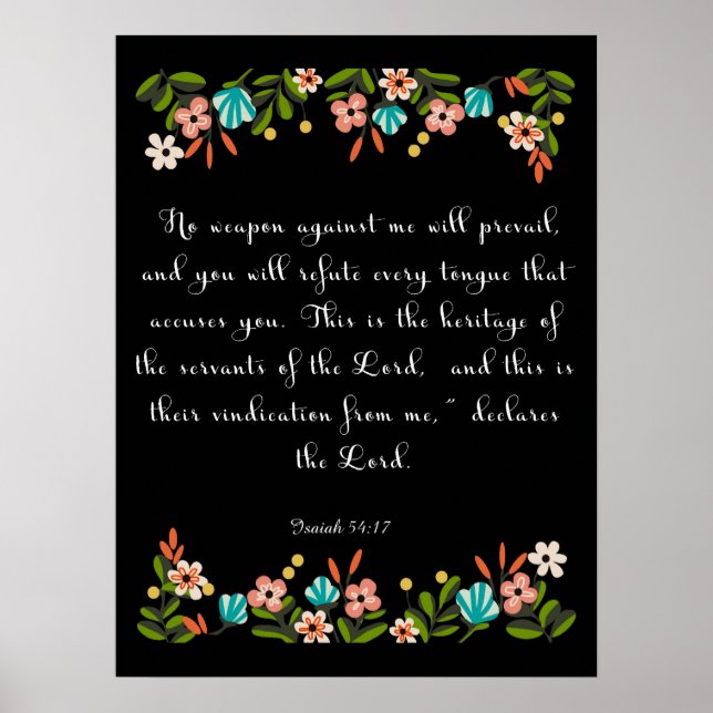 Christian Quote Art - Isaiah 54:17 Poster (Framsidan)