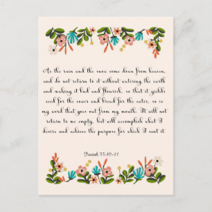 Christian Quote Art - Isaiah 55:10-11 Vykort