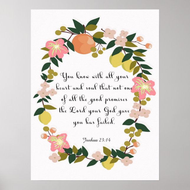 Christian Quote Art - Joshua 23:14 Poster (Framsidan)