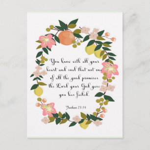 Christian Quote Art - Joshua 23:14 Vykort
