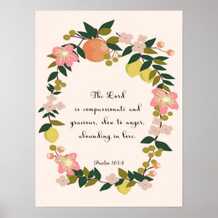 Christian Quote Art - Psalm 103:8 Poster