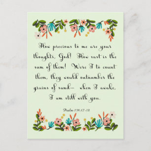 Christian Quote Art - Psalm 139: 17-18 Vykort