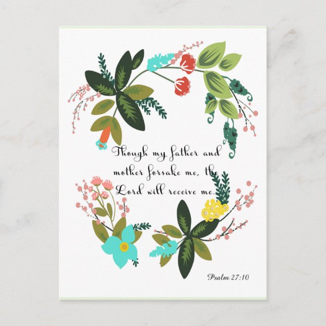 Christian Quote Art - Psalm 27:10 Vykort (Framsida)