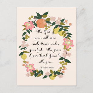 Christian Quote Art - Romans 16:20 Vykort