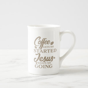 Christian Quote Coffee får mig att starta ett skr Benporslin Mugg