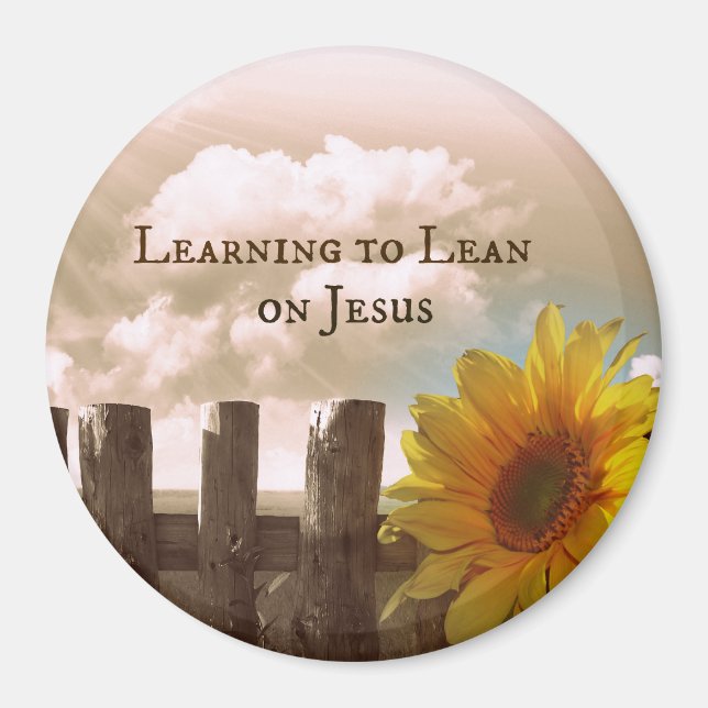 Christian Quote: Lean lär sig om Jesus Magnet (Framsidan)