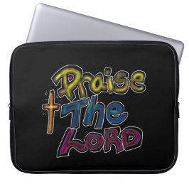 Christian Quote "Pise the Lord" på Black Laptop Fodral