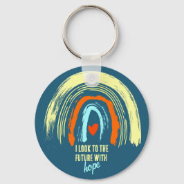 CHRISTIAN QUOTE RETRO BOHO RAINBOW ROUND NYCKELRING