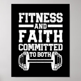 Christian Quote Workout Fitness & Faith Båda Poster